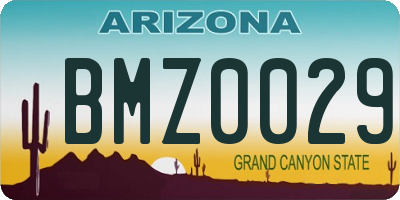 AZ license plate BMZ0029