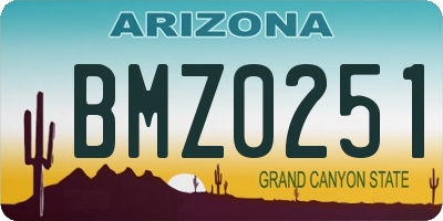 AZ license plate BMZ0251