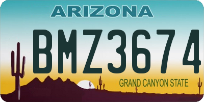 AZ license plate BMZ3674