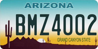 AZ license plate BMZ4002