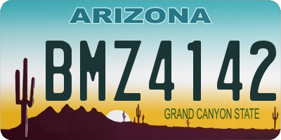 AZ license plate BMZ4142
