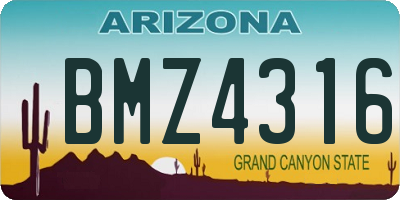 AZ license plate BMZ4316