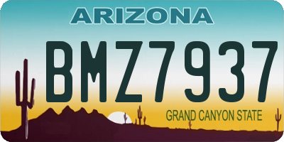AZ license plate BMZ7937