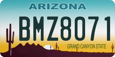 AZ license plate BMZ8071