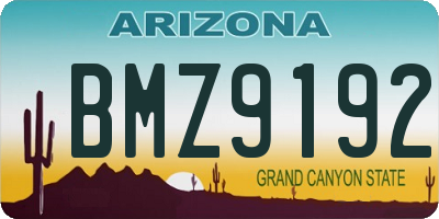 AZ license plate BMZ9192