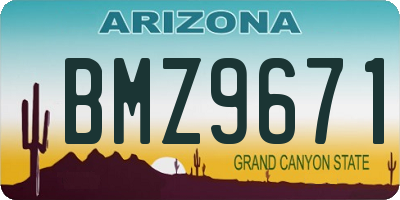 AZ license plate BMZ9671