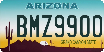 AZ license plate BMZ9900
