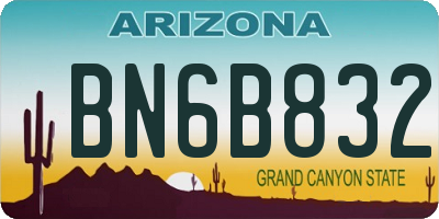 AZ license plate BN6B832