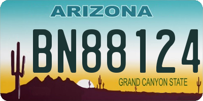 AZ license plate BN88124