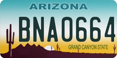 AZ license plate BNA0664
