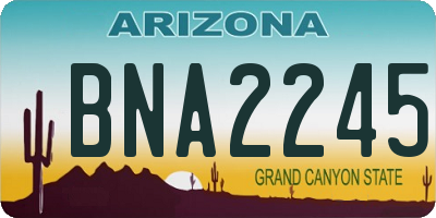AZ license plate BNA2245