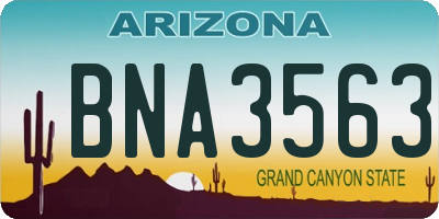 AZ license plate BNA3563