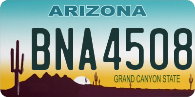 AZ license plate BNA4508