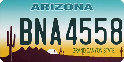 AZ license plate BNA4558