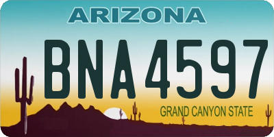 AZ license plate BNA4597