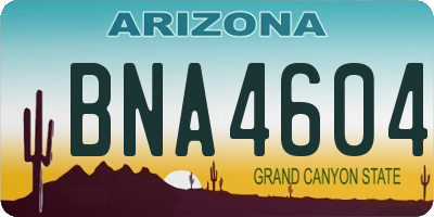 AZ license plate BNA4604