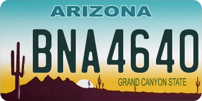 AZ license plate BNA4640