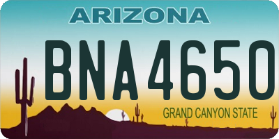 AZ license plate BNA4650