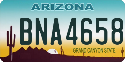 AZ license plate BNA4658