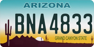 AZ license plate BNA4833