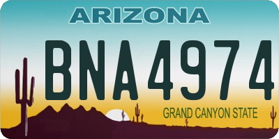 AZ license plate BNA4974