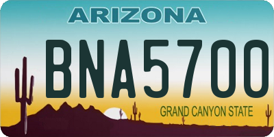 AZ license plate BNA5700