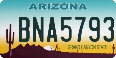 AZ license plate BNA5793