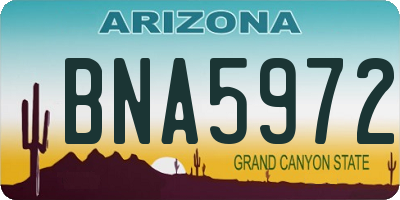 AZ license plate BNA5972
