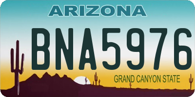 AZ license plate BNA5976