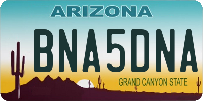 AZ license plate BNA5DNA