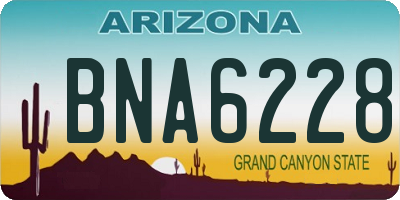 AZ license plate BNA6228