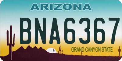 AZ license plate BNA6367