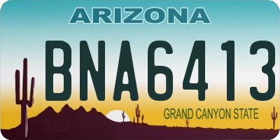 AZ license plate BNA6413