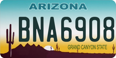 AZ license plate BNA6908