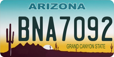 AZ license plate BNA7092
