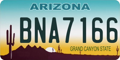 AZ license plate BNA7166