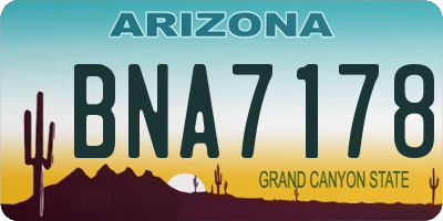 AZ license plate BNA7178
