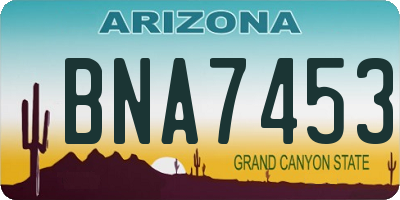 AZ license plate BNA7453