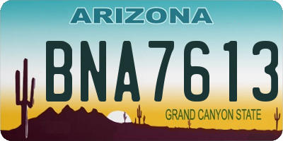 AZ license plate BNA7613