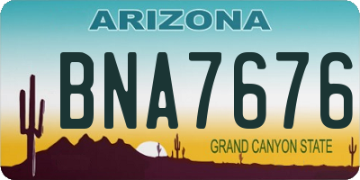 AZ license plate BNA7676