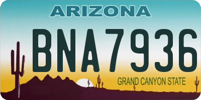 AZ license plate BNA7936