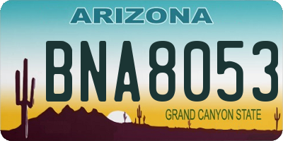 AZ license plate BNA8053