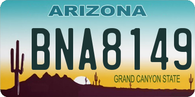 AZ license plate BNA8149