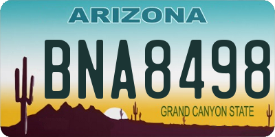 AZ license plate BNA8498