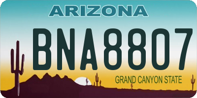 AZ license plate BNA8807