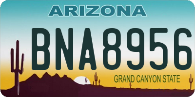 AZ license plate BNA8956