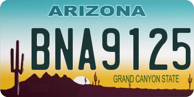 AZ license plate BNA9125
