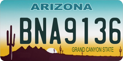 AZ license plate BNA9136