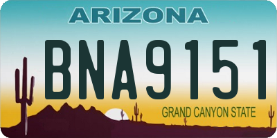AZ license plate BNA9151