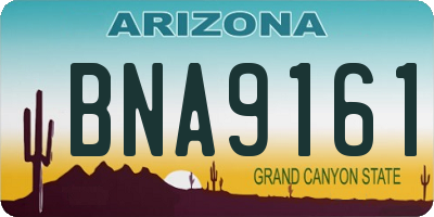 AZ license plate BNA9161